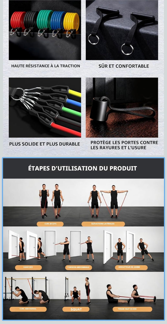 ZEFIT Resistance Bands Set – Full Body Home Workout Kit